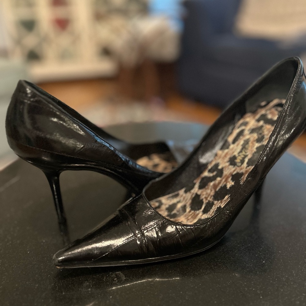 Black Leather Heels